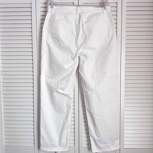 Eileen Fisher Organic Cotton Denim High-Waisted White Ankle Pant Size 12 - Picture 7 of 7